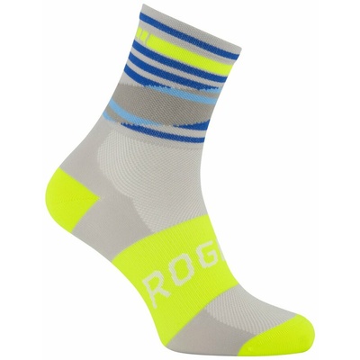 Design funktionell Socken Rogelli STRIPE, grau-blau-reflektierend yellow 007.204, Rogelli