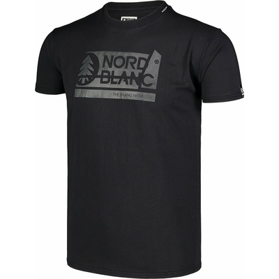 Hemd aus Baumwolle für Männer Nordblanc WAL LON schwarz NBSMT7391_CRN, Nordblanc